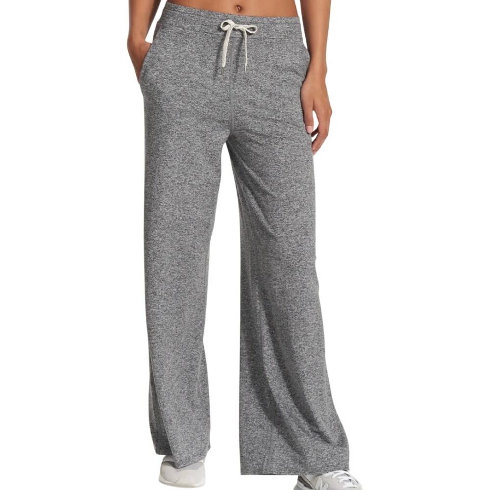 Vuori Pants Halo Essential Wide Leg DreamKnit Pockets Mid Rise Heather Grey L